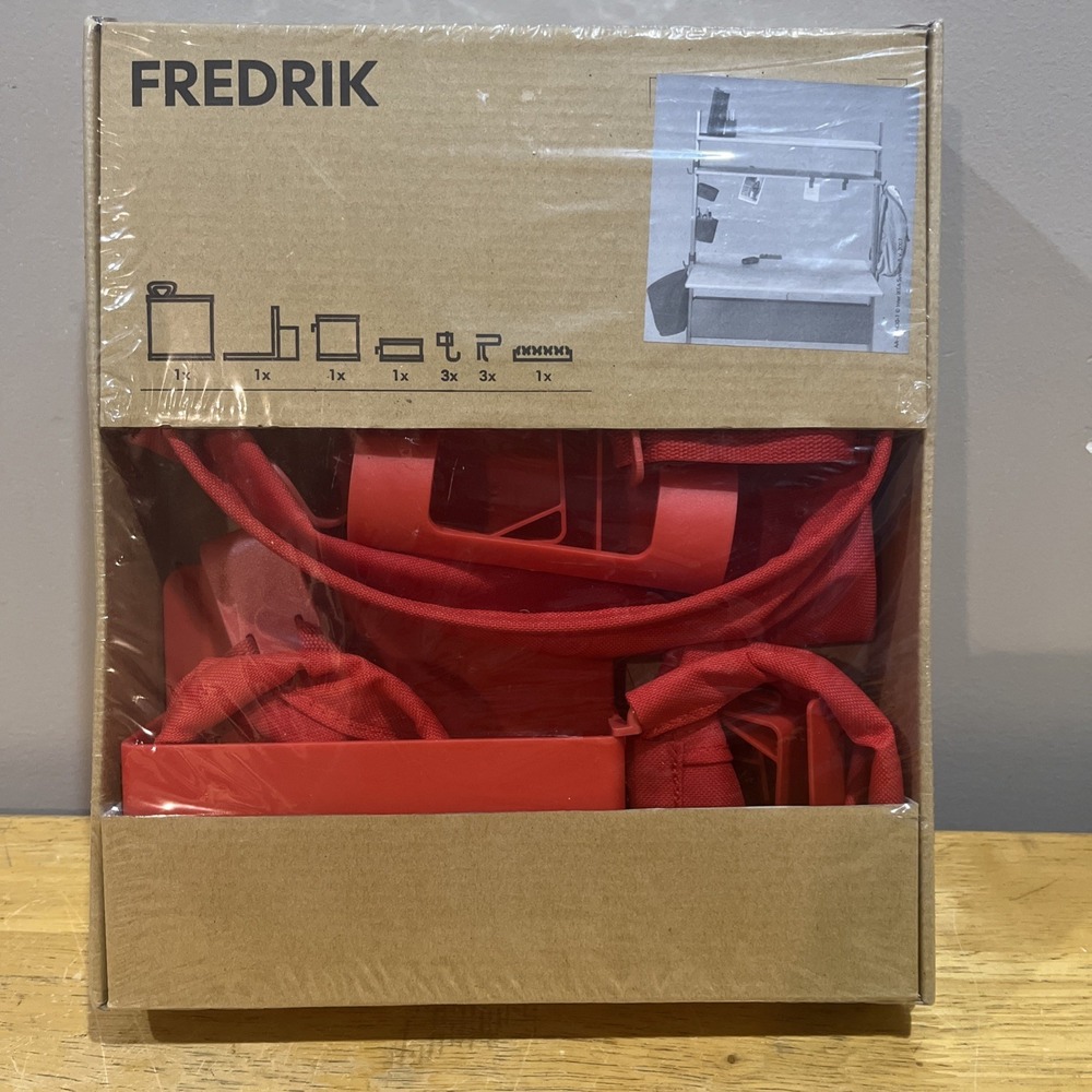 IKEA Fredrik Red Desk Accessories Set - New 301.383.17